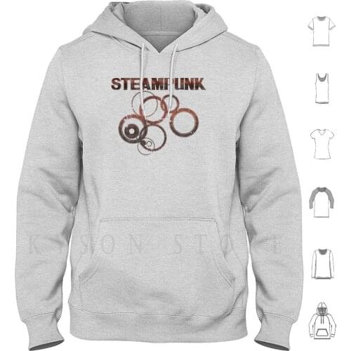 Steampunk Hoodie Long Sleeve Steampunk Cogs Gear Machine Engineer Machinery Mechanic Mechanical