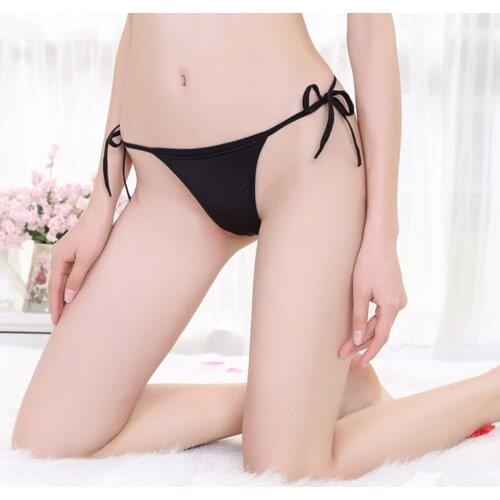 Thin Strappy Women Thongs G String Exotic Sleepwear Low Rise Female Tanga Cotton Bikini Underwear Sexy Solid Color Panties Mujer