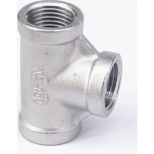 1/2" BSP Euqal Female Tee Thread 3 Way 304 Stainless Steel Pipe Fitting Connector Coupling for water air gas