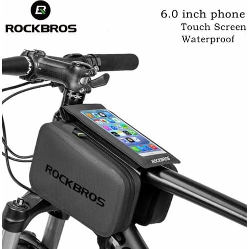 ROCKBROS Bicycle Bag Bike Frame Bag Cycling Waterproof Front Bag Touch Screen Phone Case Two Side Tool Bike Bags Accessories