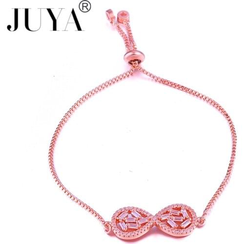 2018 NEW gold rose gold black chain bracelet femme AAA Cubic Zirconia cristal luxury bracelet for women Jewelry
