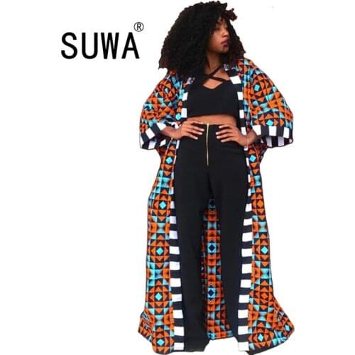 New Product Colorful Printed Women Long Jacket Spring Fall Clothes Long Sleeve Oversize Lounge Wear Beach Coat Top