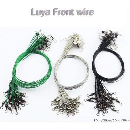 10pcs Anti Bite Steel Fishing Line Steel Wire Leader With Swivel Lead Core Leash Fishing Wire Fishing fishing Accessories15~30cm