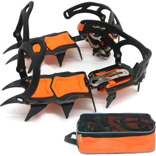 12 Teeth Climbing Ice Crampons for Outdoor Winter Walk Ice Gripper Fishing Snow Shoes Antiskid Shoes Manganese Steel Shoe Covers