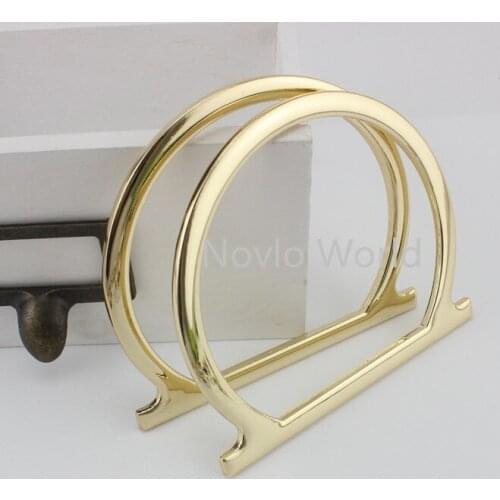 2-10 pieces 10.2cm light gold finish flat d metal handle for bag handlbag frames,create your new design bag purse handles