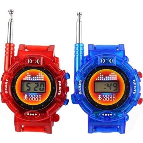 2pcs/set Kids Digtal Display Watch Toy Walkie Talkies Watches Children Kid Toy Watches Two-way Radios Interphone Clock