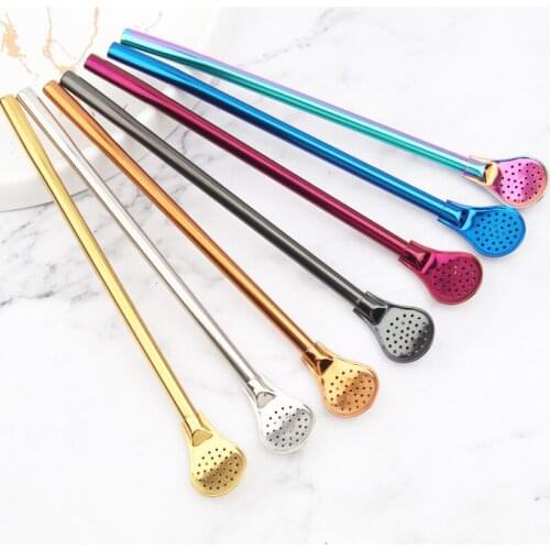 200Pcs Drinking Straw Stainless Steel Stirring Straw Gourd Bombilla Filter Spoons Reusable Metal Pro Tea Tools Bar Accessories