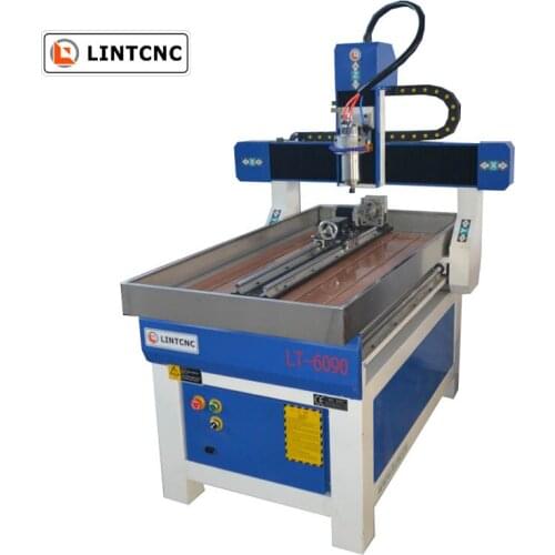 Mach3 Control System 4 axis 1.5 KW Water Cooling Spindle 6090 6012 9012 CNC Router Machine with Water Tank for Aluminum MDF PVC