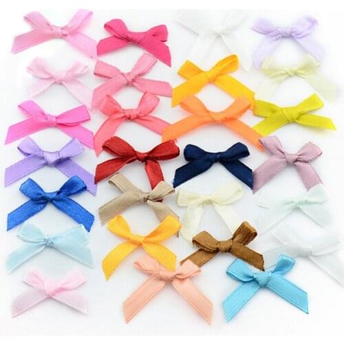 50Pcs Satin Ribbon Bows DIY Craft Supplie Christmas Party Decor Gift Packing Bowknots Sewing Headwear Materials Appliques