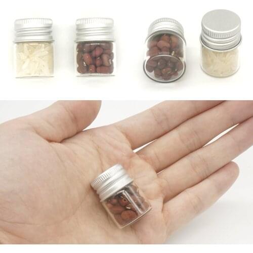 50Pcs Kitchen Jars Glass 5ML Jar Bottles With Aluminum Cover Shisha Tobacco Herb Case Smoking Storage Box Cigarette Accessories