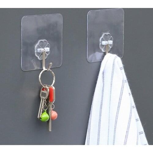 6CMX6CM 2/6pcs/bag strong adhesive hook Traceless transparent hook Hanger Hook Suction Cup Adhesive Wall hook household storage