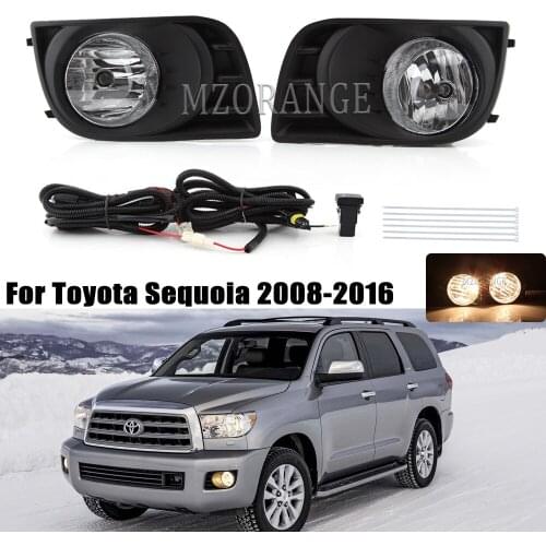 For Toyota Sequoia 2008-2016 Fog Lights headlights cover Clear Wiring Kit Switch Full Kit frame drl driving lights