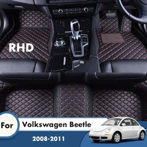 RHD Car Floor Mats For Volkswagen vw Beetle 2011 2010 2009 2008 Carpets Rugs Auto Interior Parts Accessories Automobiles Pads