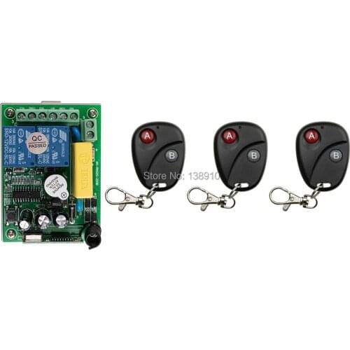 AC220V 2CH 2Channe Wireless Remote Control Switch System teleswitch 1*Receiver +3*Transmitters for Appliances Gate Garage Door