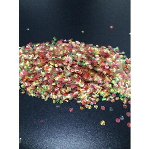 New Arrived Colorful Iridescent Bright Colors Shifting Fish Scale Hexagon Paillette Glitter Mix for Nail Art Resin Craft Dec
