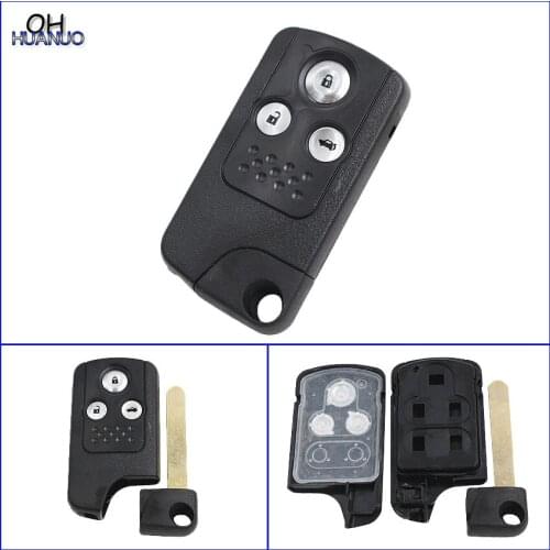 Key Shell for Honda Civic Accord CR-V Odyssey 3 Button key Case Fob Refit Smart Design uncut blade