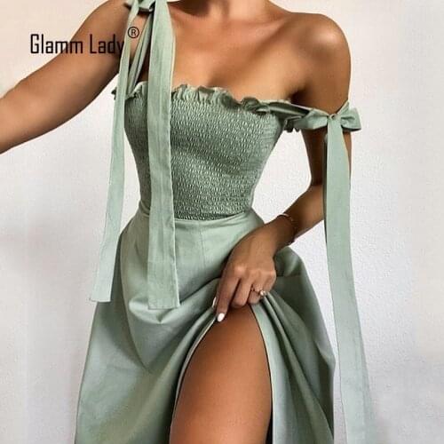 Glamm Lady Casual Autumn Dress Backless Sexy Midi Dress Women Spaghetti Strap Bodycon Dresses Club Party 2020 Vacation Vestidos