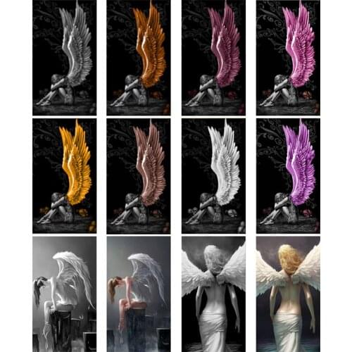 Devil and Angel Canvas Painting Colorful Character Wings Skull Art Posters and Prints Decorate Family Living Room Decoration