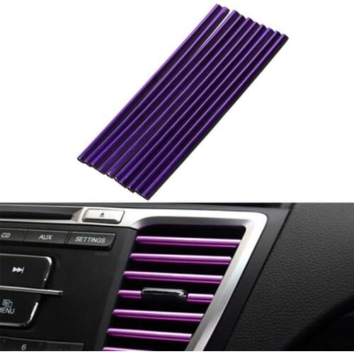 Hot 10PCS Car Auto Air Conditioner Accessories Decoration Strip Car Air Conditioning Outlet Decorative Strip Air Outlet