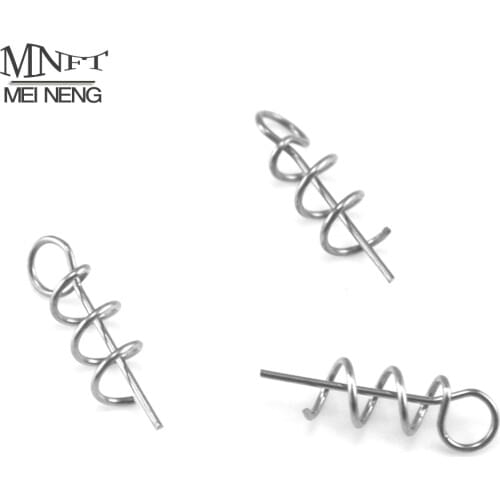 MNFT 25Pcs Fishing Lures Soft Pin To Fixed Latch Needle Soft Worms Fishing Loader Bait Fixed Spring For Soft Lure Hook Connector