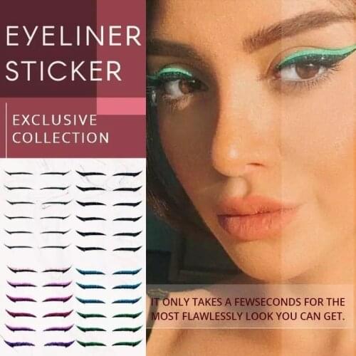 Reusable Eyeliner Stickers Precise Liquid Eyeliner Wing-Tip Sticker Kit Potable Design Waterproof Smudge-Proof Washable