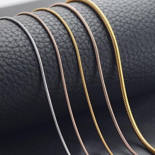 Fashion Jewelry Gold Rose Gold Chain Stainless Steel Women Men Necklace 1.5mm 2mm Snake Link Chains Accessories