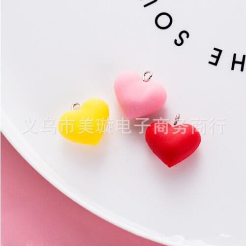 MRHUANG 10pcs/pack Resin Heart Charms Decoration for Earring Bracelets Phone DIY Keychain Jewlery Making