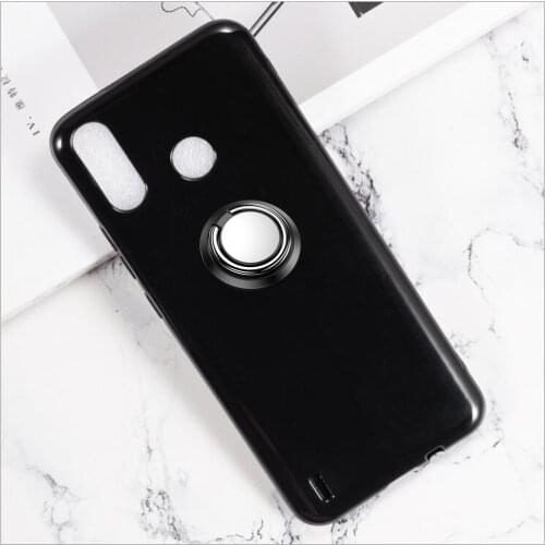 Soft Case For Tecno Camon 16 15 12 X Premier Pouvoir 4 Pro Pop 4 Spark 4 Lite 15 Air Back Ring Metal Car Magnetic Holder Cover