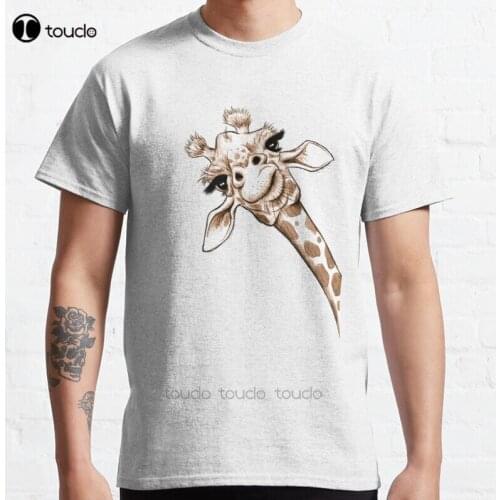 New Sketch Giraffe Art Classic T-Shirt Cotton Men Tee Shirt