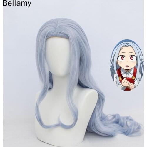 Anime My Hero Academia Eri cosplay hairwear Light blue long curly hair Cosplay Wig+ Wig Cap
