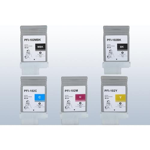 YOTAT 5pcs Empty refillable PFI-102 ink cartridge PFI 102 PFI102 for Canon IPF500 IPF510 IPF600 IPF610 IPF710 IPF720 IPF750
