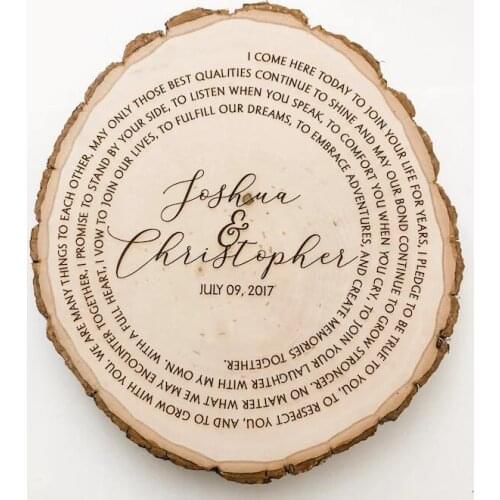 Simple High-End Wood Carving Wedding Vow Card Creative Bride Declaration Book Word Marriage Atmosphere Swear Personality