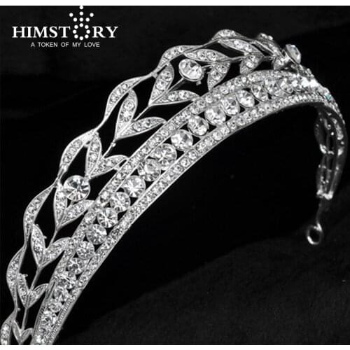 Romantic Wedding Bridal Veil Tiara Crown Crystal Boutique Silver Plated Head Jewelry Hairpiece Noiva Tiara Crown Casamento