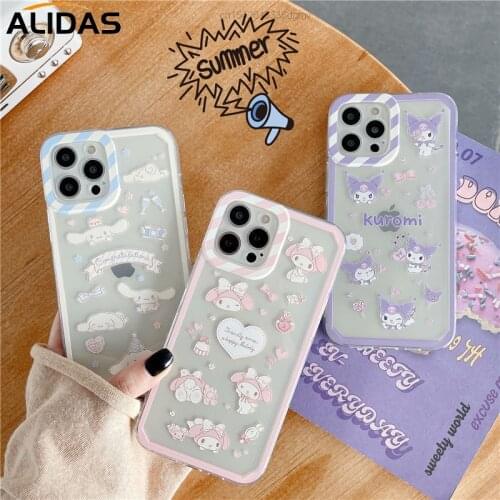 Sanrio Kuromi My Melody Cinnamoroll Cartoon Cell Phone Case For IPhone 11 12 Pro Max 7 8 Plus XS XR SE TPU Soft Back Cover Box