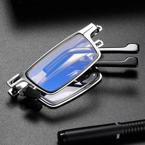 Unisex Foldable Ultra-light Reading Glasses Screwless Anti-blue Light Anti-fatigue Easy Carry Presbyopic Glasses Parents Gift