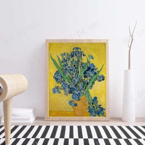 Vincent Van Gogh, Irises, 1890. Fine art poster print, vintage/ retro wall decor, classic masterpieces, bohemian decoration