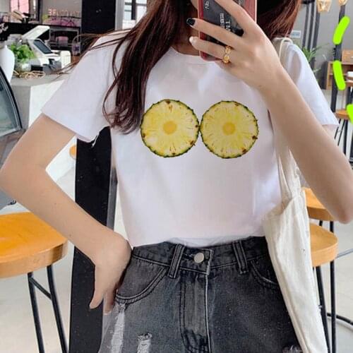 Womens Different Pineapple Fruit Clothing Printed T-shirt Fashion Womens Top Graphic T-shirt Womens Kawaii Camisas T-shirt