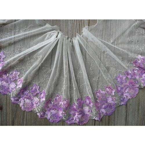 1 Yard Purple Pretty Doll Lace Trim Knitting Wedding Embroidered DIY Handmade Patchwork Ribbon Sewing Supplies Craft