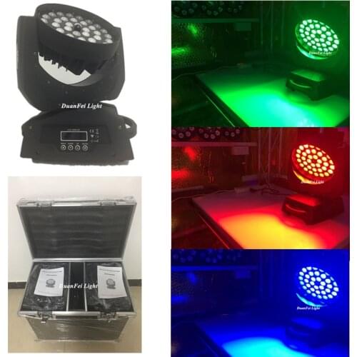 12Lights+Flightcase) Dj Equipment Lyre 36x18w 6in1 Rgbwauv Zoom Wash Led Moving Head Disco Light