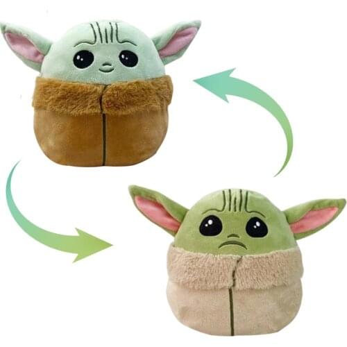 17cm Yoda Baby Stuffed Plush Toys Cartoon Flip Reversible Mandalorian Stuffed Figurine Toy Soft Doll Kids Gifts Toys