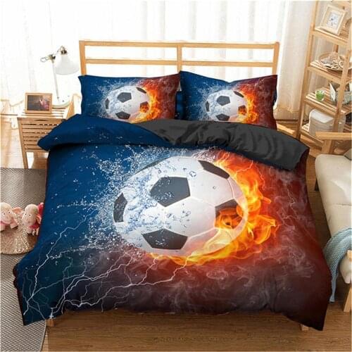 2021 3D Sport Series Printing Bedding Set Football Basketball Tennis 2/3Pcs Bedding Sets Bedclothes Boy Gift Textile