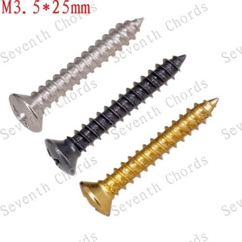 21 Pcs M3.5*25mm Bass Guitar Strap Lock Mount Screws / Guitar Bass Bridge Mount Screw - 3 Color for choose