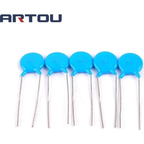 50PCS Ceramic Disc Capacitor 3000V 3KV 103pF 10000pF 10nF 0.01uF
