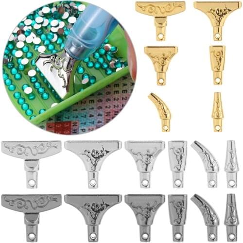 6Pcs Metal Diamond Painting Replacement Pen Heads DIY Crafts Cross Stitch Embroidery Quick Cases Tool Point Drill Pen Heads