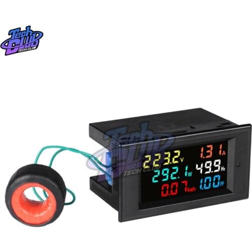 6 in 1 AC monitor 380V 100A Multi-function Digital Voltmeter Current Ammeter Power Frequency Factor Electric energy meter