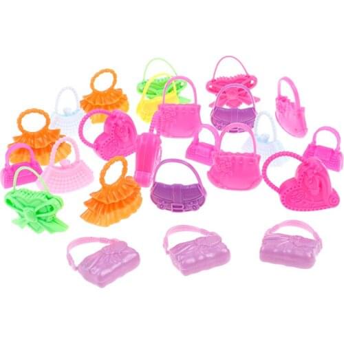 8 Pcs Mixed Styles Doll Bags Accessories Toy Colorized Fashion Morden Bags For Doll Birthday Xmas Gift Randomly Colors