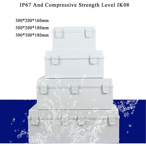 ABS Plastic Dustproof Waterproof IP67/66 Junction Box Electrical Project Enclosure Cable Connect Power Project Case Junction Box