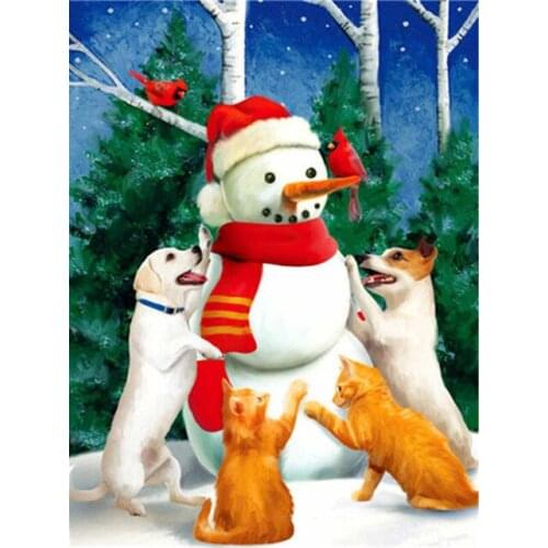 ARMYQZ5DFull Square Round Drill 5D DIY Diamond Painting Christmas Snowman Embroidery Cross Stitch 5D Home Decor New Year Gift
