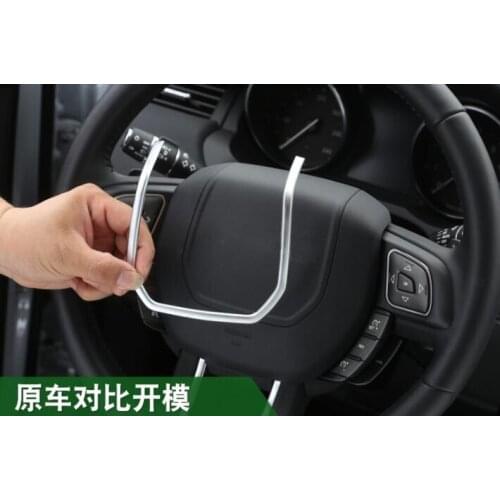 ABS Chrome Steering Wheel Decorative Strips Cover Trim Stickers for Land Rover Range Rover Evoque interior Accessories 2012-2017