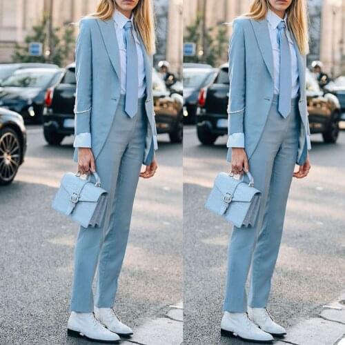 Elegant Women Suits England Style 2 Pieces Set New Designed Peaked Lapel One Button Jacket Business Young Girl Blazer